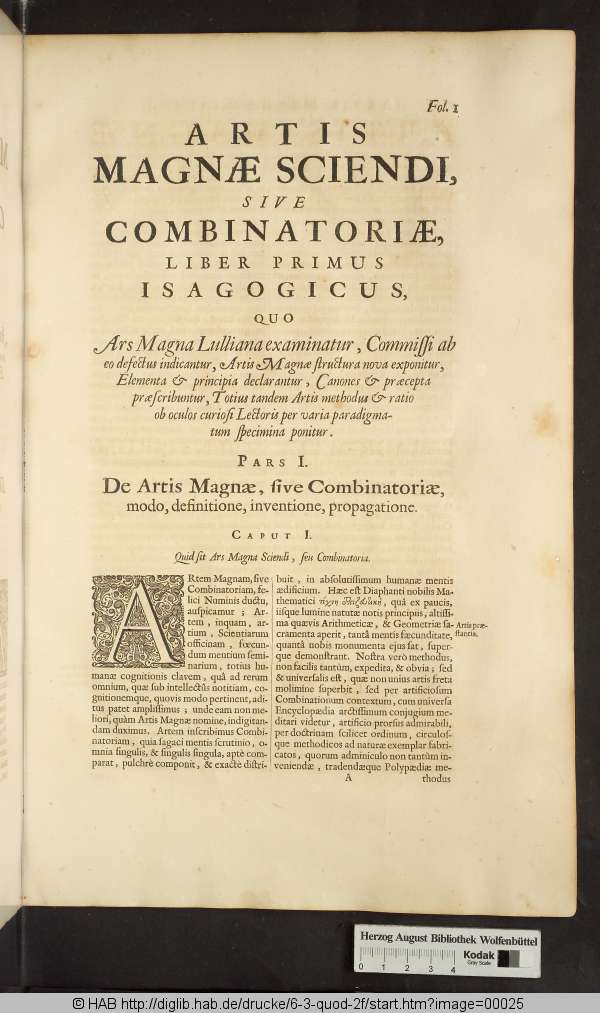 Picture of one page of Athanasius Kircher's book Ars magna sciendi