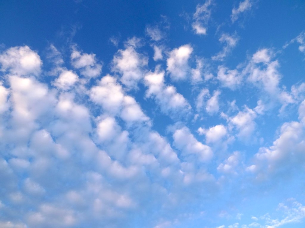 Image of puffy clouds across the sky